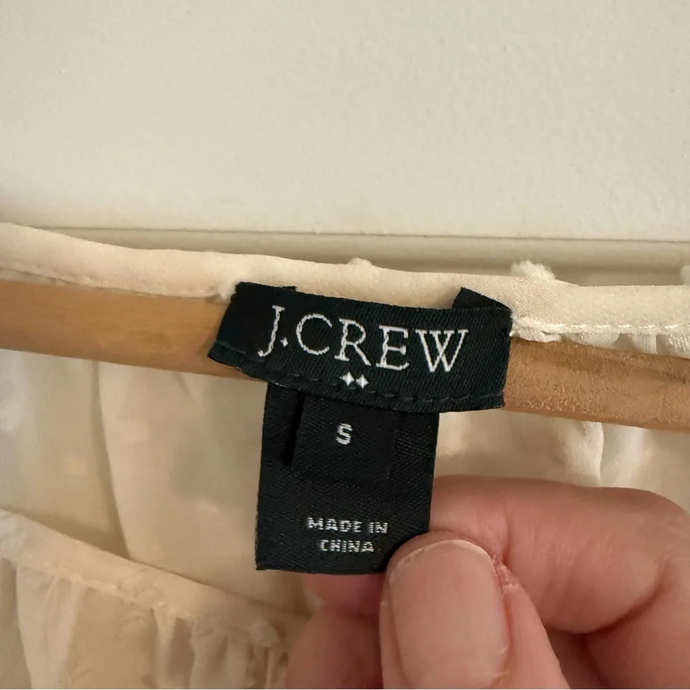 J. Crew Cream Swiss Dot
